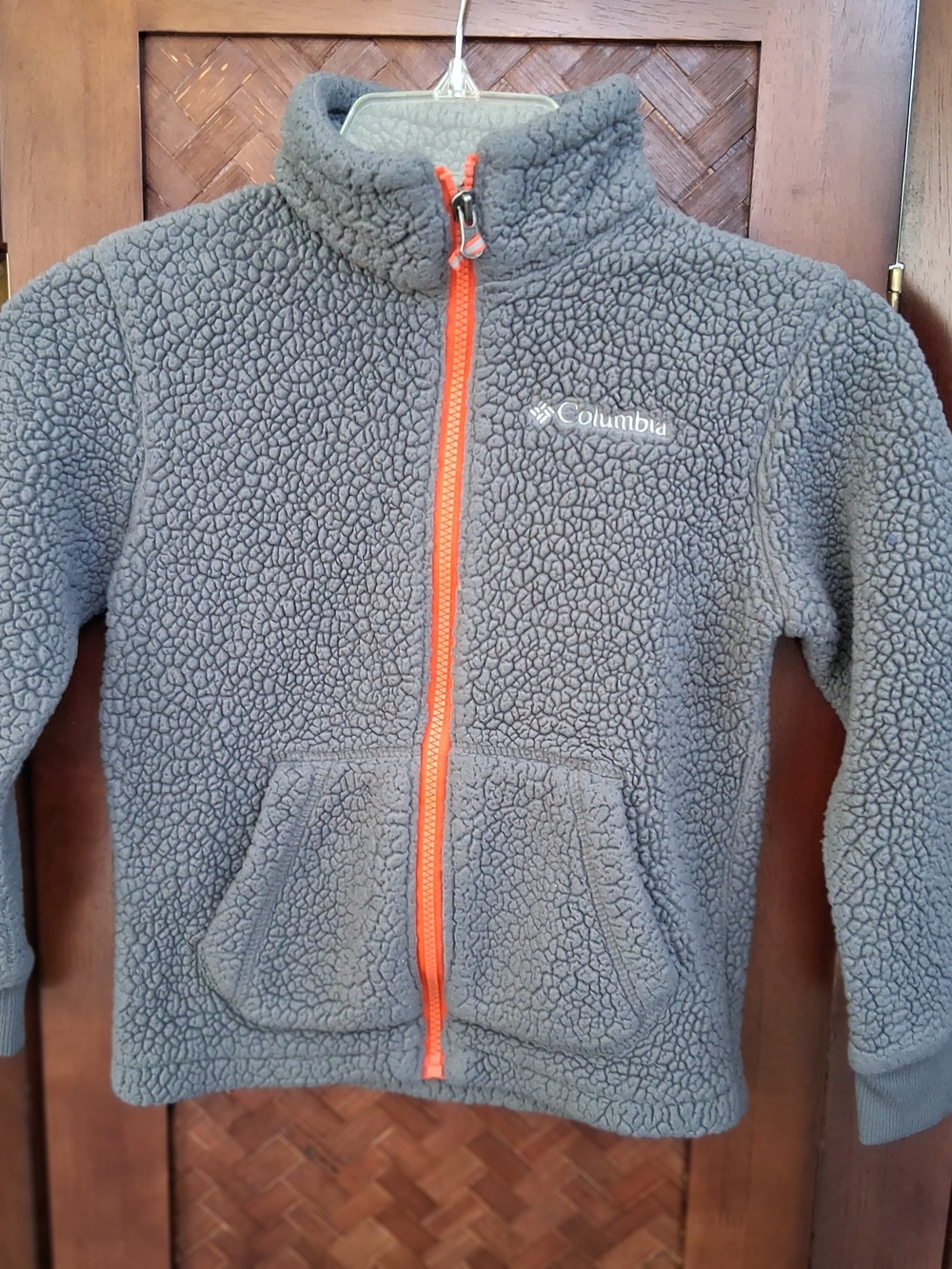 Columbia Kids Gray Sherpa Jacket with Orange Zipper Size XS 6/7